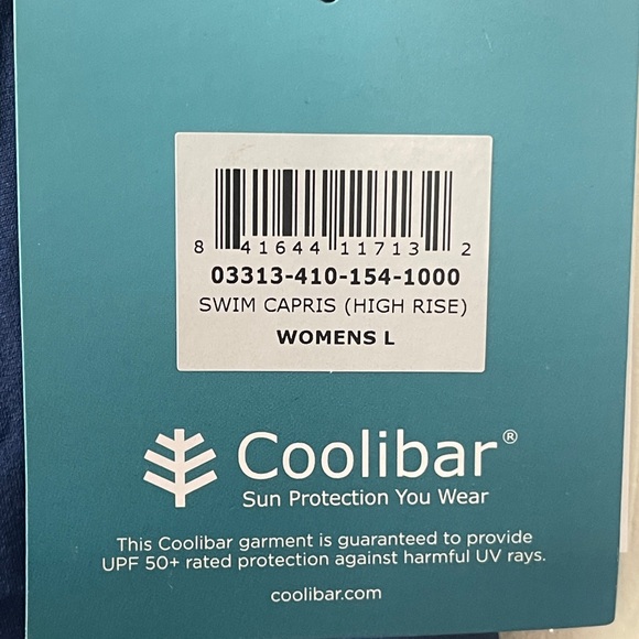 NWT Coolibar 50 spf Navy Swim Leggings - Picture 2 of 6